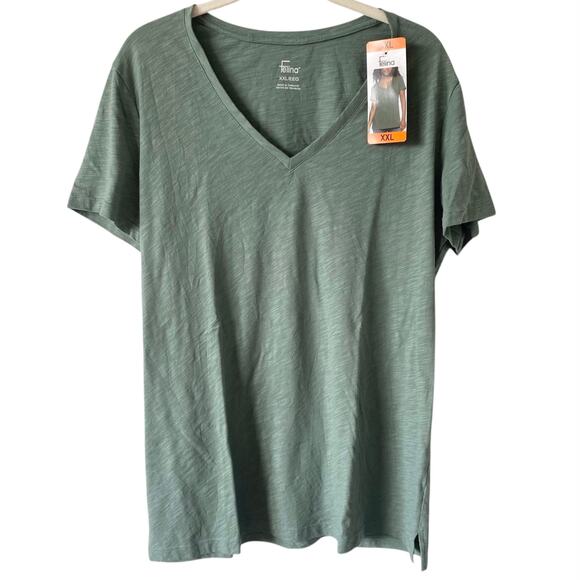 NEW FELINA BUNDLE OF THREE V Neck Short Sleeve T Shirts Size XXL Basic Essential - Picture 4 of 5